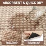 YDKGL Kitchen Rugs Mat Non Slip Washable, Super Absorbent Kitchen Mats for Floor, Rubber Backing Soft Braided Standing Floor Mats Sink Mat Runner Rug, Easy to Clean and Maintain, Brown 17"x30"