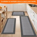 StepRite Kitchen Rugs, Kitchen Mats for Floor, 32"x20" Non-Slip Machine-Washable Kitchen Throw Rug, Absorbent Kitchen Runner Rugs Office, Kitchen Sink Standing Desk Mat, Kitchen Decor Carpet, Grey