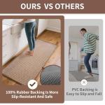 YDKGL Kitchen Rugs Mat Non Slip Washable, Super Absorbent Kitchen Mats for Floor, Rubber Backing Soft Braided Standing Floor Mats Sink Mat Runner Rug, Easy to Clean and Maintain, Brown 17"x30"