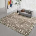 DweIke 4x6 Area Rugs for Living Room, Machine Washable Bordered Rug for Bedroom, Luxury Rubber Backing (Non-Slip) Low Pile Throw Carpet for Dining Room Kitchen Home Decor, Brown