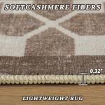 Woottpe 4x6 Area Rugs for Bedroom Living Room, Machine Washable Low Pile Rugs, Non Slip Modern Bordered Print Indoor Carpet for Entryway Office Dining Room Dorm Home Decor, Brown