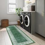 Lahome 2x6 Green Bathroom Runner Rugs Non Slip Washable,Carpet Runners for Hallway 6ft Kitchen Rug