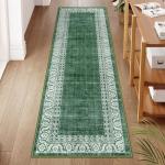 Lahome 2x6 Green Bathroom Runner Rugs Non Slip Washable,Carpet Runners for Hallway 6ft Kitchen Rug
