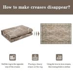 DweIke 4x6 Area Rugs for Living Room, Machine Washable Bordered Rug for Bedroom, Luxury Rubber Backing (Non-Slip) Low Pile Throw Carpet for Dining Room Kitchen Home Decor, Brown