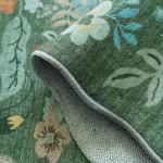 Washable 2x6 Runner Rug for Entryway: Hallway Kitchen Easy-Clean Carpet with Non-Slip Backing Stain-Resistant Low Pile Floor Mat – Perfect for High-Traffic Areas with Pets (2x6 Floral/Green)