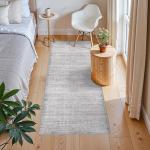 Washable Hallway 2x6 Runner Rugs: Soft Boho Geometric Entryway Kitchen Carpet Non-Slip Neutral Stain-Resistant Floor Mat for Bedroom Bathroom – Gifts for Newlyweds/Household Home Decor(Grey/Ivory,2x6)