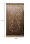 Modefa Luxury Velvet Prayer Rug with Prayer Beads | Soft Elegant Muslim Turkish Janamaz Sajada Carpet for Men and Women | Plain Solid Prayer Mat Ramadan Eid Gift - Paisley (Golden Beige)