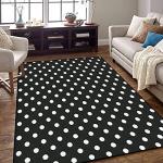 EPONGEKIT Area Rug Non-Slip Floor Mat Black and White Seamless Polka dot Pattern Indoor/Outdoor Living Room Kids Room Bedroom Carpet Runner, 47x63in