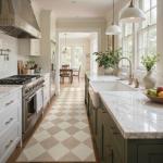 Beeiva Checkered Print Carpet Runners for Hallway 12ft, Beige Neutral Washable Long Hallway Runner Rug 2.5x12, Moroccan Gingham Diamond Carpet Ultra Thin Faux Wool Rug for Kitchen Decor