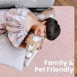 Macgace Ultra Soft Pink Area Rug for Girls Bedroom, 4x6 Modern Geometric Shag Rugs with Nonslip Backing for Living Room, Washable Fuzzy Carpet for Cozy Kids Room Nursery