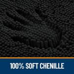 OLANLY Bathroom Rugs 59x20, Extra Soft Absorbent Chenille Bath Rugs, Rubber Backing Quick Dry, Machine Washable Bath Mats for Bathroom Floor, Tub and Shower, Home Decor Accessories, Black