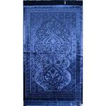 Modefa Prayer Rug - Luxury Velvet Muslim Prayer Rug with Tasbih Beads Soft Elegant Prayer Mat Meditation Mat - Plain Solid Turkish Prayer Matt Islam Ramadan Eid Gift - Paisley (Navy Blue)