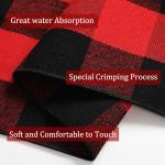 SEEKSEE Cotton Buffalo Plaid Rug 27.5"x43" Black and Red Checked Rug Washable Doormats Indoor Outdoor Rugs for Layered Front Door Mats, Porch, Kitchen, Farmhouse, Entryway