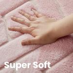 Macgace Ultra Soft Pink Area Rug for Girls Bedroom, 4x6 Modern Geometric Shag Rugs with Nonslip Backing for Living Room, Washable Fuzzy Carpet for Cozy Kids Room Nursery