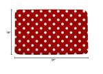 CCXTCZ Polka Dot Bath Mat Vintage Round Cute White Circular Geometric Pattern Full Print Red Background Hippie Funny Simple Bathroom Kitchen Rugs,16x24 Inch
