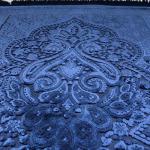 Modefa Prayer Rug - Luxury Velvet Muslim Prayer Rug with Tasbih Beads Soft Elegant Prayer Mat Meditation Mat - Plain Solid Turkish Prayer Matt Islam Ramadan Eid Gift - Paisley (Navy Blue)