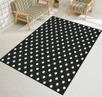 EPONGEKIT Area Rug Non-Slip Floor Mat Black and White Seamless Polka dot Pattern Indoor/Outdoor Living Room Kids Room Bedroom Carpet Runner, 47x63in