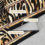 Leopard Runner Rug 2x6, Soft Leopard Patchwork Print Washable Rug Runners for Hallways Non-Slip Kitchen Runner, Low Pile Carpet Runners for Bedroom Laundry Kitchen, Brown