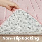 Macgace Ultra Soft Pink Area Rug for Girls Bedroom, 4x6 Modern Geometric Shag Rugs with Nonslip Backing for Living Room, Washable Fuzzy Carpet for Cozy Kids Room Nursery