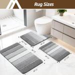 COSY HOMEER Bathroom Rugs 24"x17", Ultra Soft Absorbent Bath Mat with Non-Slip TPR Backing, Machine Washable Shaggy Rug for Bathroom Floor, Grey