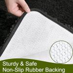AROGAN Luxury Long Bathroom Runner Rug, 24x60 Inch Thick Soft and Absorbent Microfiber Non Slip Bath Mat, Rubber Backing Quick Dry Rugs Carpets, Machine Washable Plush Mats for Shower Floor, Black