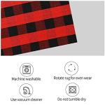 SEEKSEE Cotton Buffalo Plaid Rug 27.5"x43" Black and Red Checked Rug Washable Doormats Indoor Outdoor Rugs for Layered Front Door Mats, Porch, Kitchen, Farmhouse, Entryway