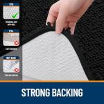 OLANLY Bathroom Rugs 59x20, Extra Soft Absorbent Chenille Bath Rugs, Rubber Backing Quick Dry, Machine Washable Bath Mats for Bathroom Floor, Tub and Shower, Home Decor Accessories, Black