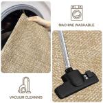 LEEVAN Washable Kitchen Runner Rug, 2' x 4.3' Boho Bathroom Rugs Cotton Tan Reversible Entryway Rug, Farmhouse Hallway Rug Modern Bedroom Carpet for Foyer Front Proch Deco