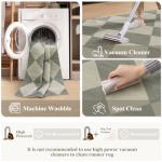 Beeiva Checkered Rug Runners for Hallways Non Slip, 2x4 Washable Runner Rug for Kitchen Ultra Thin Green Entryway Runner, Gingham Diamond Decor Farmhouse Throw Carpet for Bathroom Laundry