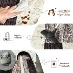 Indoor Runner Rug, Washable Runner Rug with Rubber Backing, Modern Geometric Patchwork Aesthetic Carpet for Bedroom, Living Room, Hallway, Entryway, Washable Rug Rockwood Collection, 2x6 Ft Chocolate