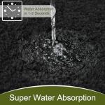 AROGAN Luxury Long Bathroom Runner Rug, 24x60 Inch Thick Soft and Absorbent Microfiber Non Slip Bath Mat, Rubber Backing Quick Dry Rugs Carpets, Machine Washable Plush Mats for Shower Floor, Black