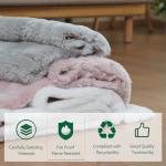 Latepis Fluffy Machine Washable Rug Grey Area Rugs 3X5 Soft Faux Rabbit Fur Rug for Living Room Furry Shag Rugs Fluffy Carpet for Bedroom Plush Nursery