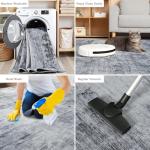 Toneed Modern Abstract Washable Area Rug - Grey 4x6 ft