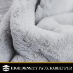 Latepis Fluffy Machine Washable Rug Grey Area Rugs 3X5 Soft Faux Rabbit Fur Rug for Living Room Furry Shag Rugs Fluffy Carpet for Bedroom Plush Nursery