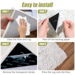 12 Pcs Rug Tape, Non Slip Carpet Tape for Hardwood Floors, Double-Sided Adhesive Rug Stickers Keep Corners Flat, No Residue/BPA-Free