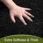 AROGAN Luxury Long Bathroom Runner Rug, 24x60 Inch Thick Soft and Absorbent Microfiber Non Slip Bath Mat, Rubber Backing Quick Dry Rugs Carpets, Machine Washable Plush Mats for Shower Floor, Black