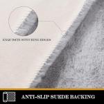 Latepis Fluffy Machine Washable Rug Grey Area Rugs 3X5 Soft Faux Rabbit Fur Rug for Living Room Furry Shag Rugs Fluffy Carpet for Bedroom Plush Nursery