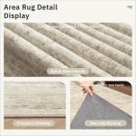 Soalmost Washable Runner Rug, 2'6" x 8' Non-Slip Kitchen Vintage Foldable Hallway Runners for Entryway, Laundry, Bedroom, Beige