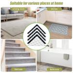 12 Pcs Rug Tape, Non Slip Carpet Tape for Hardwood Floors, Double-Sided Adhesive Rug Stickers Keep Corners Flat, No Residue/BPA-Free