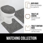 GORILLA GRIP Bath Rug Mat 60x17, Thick Soft Absorbent Chenille, Quick Dry Microfiber Mats, Rubber Backing Washable Shower Floor Rugs, Bathmat Runner, US Designed Bathroom Home Decor Accessories Grey