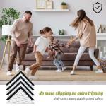 12 Pcs Rug Tape, Non Slip Carpet Tape for Hardwood Floors, Double-Sided Adhesive Rug Stickers Keep Corners Flat, No Residue/BPA-Free