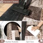 Modern Geometric Patchwork Area Rug, Chocolate 5'x7