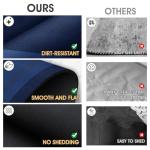 Ultra Thin Bath Mat, Upgrade Backing Non Slip Thin Bath Mats Fit Under Door, Quick Dry Ultra Absorbent Bathroom Rugs, Machine Washable Bath Rugs for Bathroom, Bathtub, Dark Blue/Bordered/24"x17"