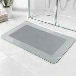 ArtyCozy Super Absorbent Stain Resistant Soft Bath Mat, Non-Slip Bathroom Rug with Rubber Backing, Thin Bath Rug, Easy Care Shower Mat for Bathroom Floor Bathtub Shower Sink, Grey, 17'' × 27''