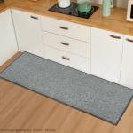 Artoid Mode Grey Machine Washable Non Slip Doormat,Soft Absorbent and Stain Resistant Kitchen Rugs for Sink Hallway Bathroom and Laundry 17x47 Inch