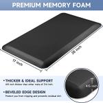 4/5 Inch Thick Kitchen Mats for Floor, StepRite Kitchen Rug for Standing Desk, Non-Slip, Thicker, Stain Resistant, Water Resistant, Comfort Anti Fatigue Floor Mat for Home, Kitchen, Office - Black