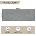 Artoid Mode Grey Machine Washable Non Slip Doormat,Soft Absorbent and Stain Resistant Kitchen Rugs for Sink Hallway Bathroom and Laundry 17x47 Inch