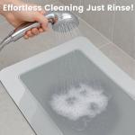 ArtyCozy Super Absorbent Stain Resistant Soft Bath Mat, Non-Slip Bathroom Rug with Rubber Backing, Thin Bath Rug, Easy Care Shower Mat for Bathroom Floor Bathtub Shower Sink, Grey, 17'' × 27''