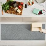 Artoid Mode Grey Machine Washable Non Slip Doormat,Soft Absorbent and Stain Resistant Kitchen Rugs for Sink Hallway Bathroom and Laundry 17x47 Inch