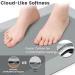 ArtyCozy Super Absorbent Stain Resistant Soft Bath Mat, Non-Slip Bathroom Rug with Rubber Backing, Thin Bath Rug, Easy Care Shower Mat for Bathroom Floor Bathtub Shower Sink, Grey, 17'' × 27''